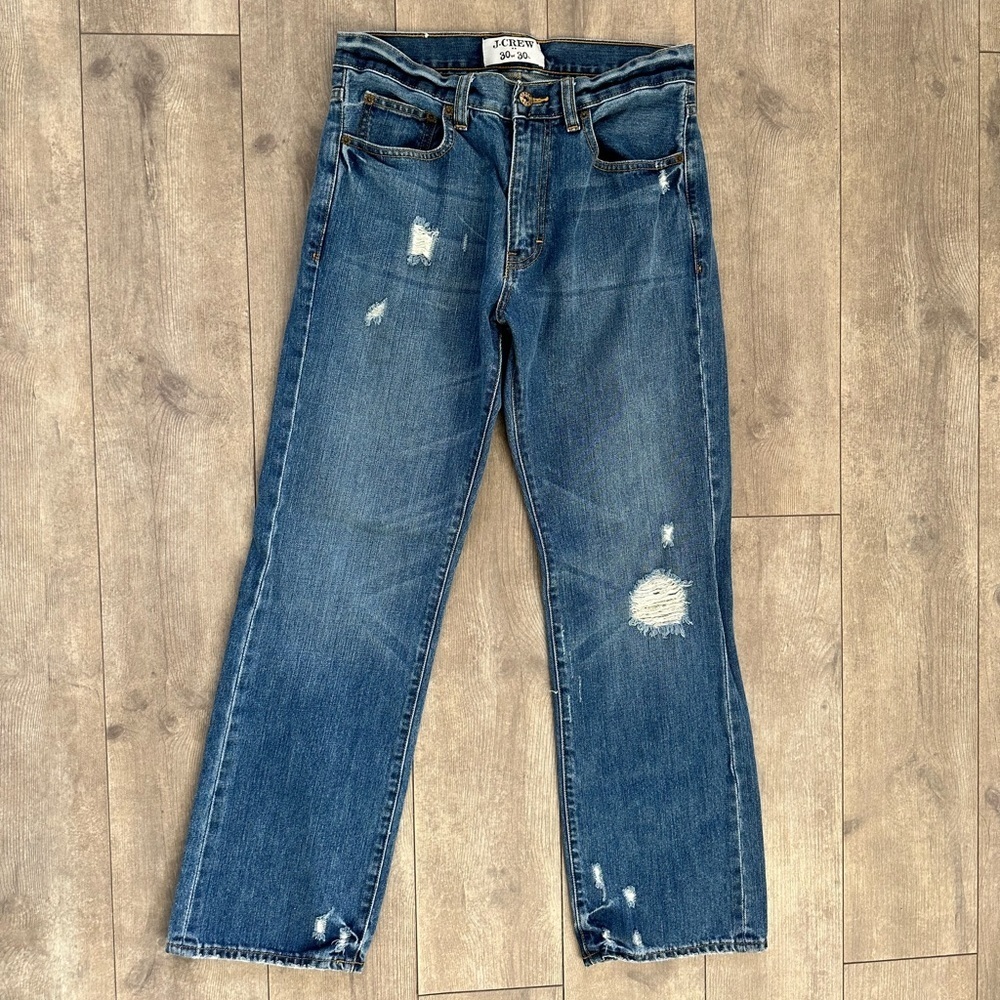J. Crew Men’s 30x30 distressed blue jeans